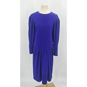 Vintage Howard Wolf Royal Drop Waist Purple Button-Back Dress